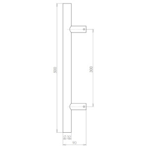 Edelstahl-Türgriff „F 1“ HOLAR, ø 32 mm – Seidenmatt