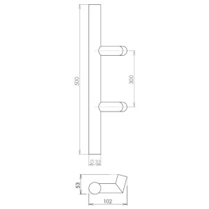 Edelstahl-Türgriff „F 3“ HOLAR, ø 32 mm – Seidenmatt