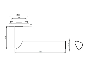 Türbeschlag MP GK - TRI 134 - R (Graphitschwarz)