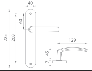 ANGEBOT Türbeschläge MP BA - MIRA - S (F8 - Mattnickel) - BB, Teilung 72 mm, Griff-Griff