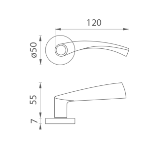 Türbeschläge MP Tornado - R (F1 - Silber eloxiert)