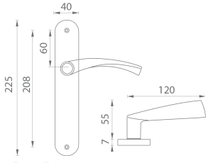 Türbeschläge MP Tornado - S (F1 - Silber eloxiert)