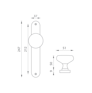 Türkugel auf Schild MP Elegant (OGS – Matt gebürstete Bronze)