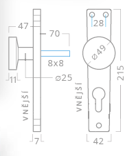 SALE Türbeschläge ACT Lara HR (F1) - PZ90