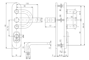 ANGEBOT Sicherheitsbeschläge ROSTEX BK RX 1-50 FORTE 3. Klasse. (MATTER EDELSTAHL) mit Gleitstift – Teilung 90 mm