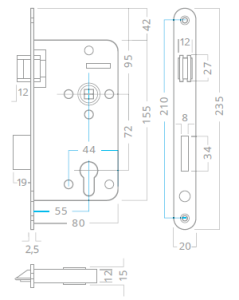 SALE Einsteckschloss ACT 80 mm (BB 72 mm)