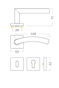 SALE Türbeschläge ACT Pipa SlideBloc RHR (EDELSTAHL) - PZ-Griff/Kugel links