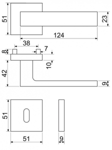 SALE Türbeschläge RICHTER Torino (MAT SCHWARZ) - BB