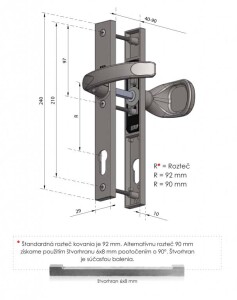 ANGEBOT Verstärkte Beschläge MP Felix (SILBER 9006), PZ-Griff/Griff, Teilung 90 mm