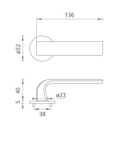 SALE Türbeschlag MP CINTO - R 2732 5S (WS - Weiß matt) - ohne untere Rosette