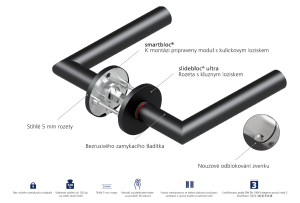 Türbeschläge QOLIBRI Smartbloc ENTRY 1040 - R (Edelstahl) - Griff/Kugel