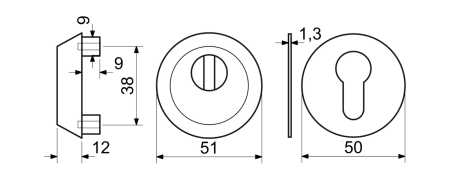 Sicherheit, Rosette mit Einlegeauflage RICHTER SR.13.ZA.12.(N)