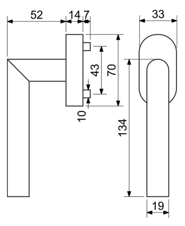 Fenstergriff Richter RKW.L-FORM (MD)