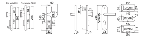 Sicherheitsbeschläge RICHTER R701ZB TB3 (MD)