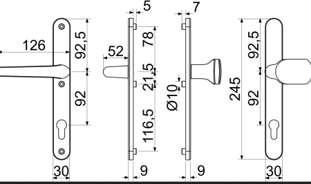 Türbeschläge für Eingangstüren RICHTER RHD.005.92 (F7016)