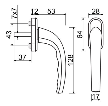 Fenstergriff Richter RHW.005 (F9016)