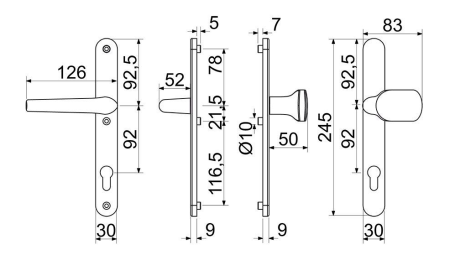 Türbeschläge für Eingangstüren RICHTER RHD.005.92 (F4)