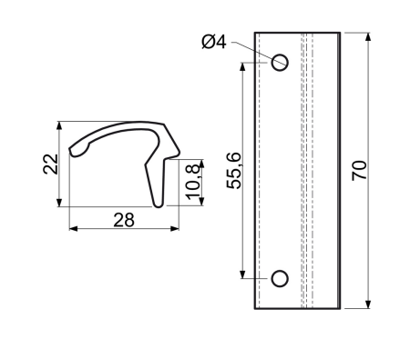 Griff für Balkontür Richter MAD.0047 (F9005)