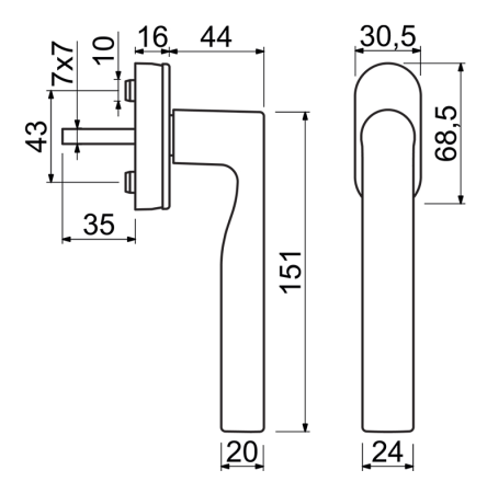 Fenstergriff Richter RHW.167 (F9005)