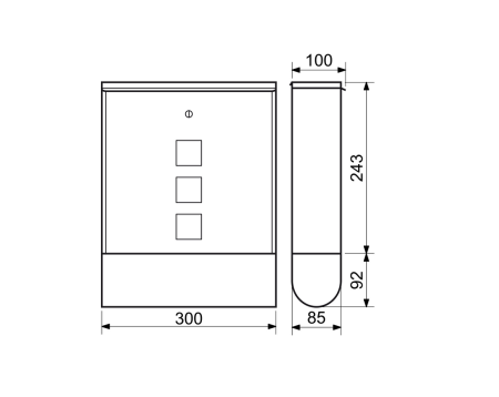 Briefkasten RICHTER BK.210CM (mattschwarz)