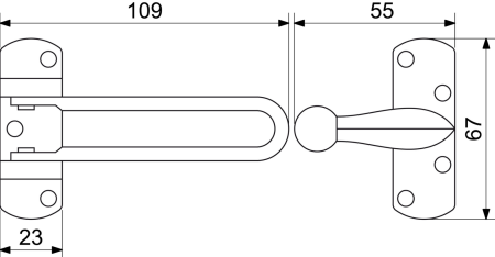 Sicherheitsriegel RICHTER RDG.010.CH (glänzendes Chrom)