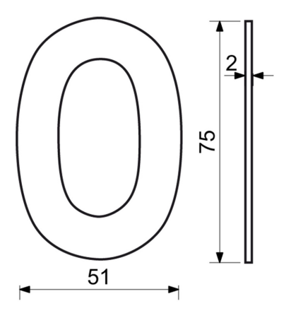 Edelstahlnummer im flachen „2D“-Design RICHTER RN.75L