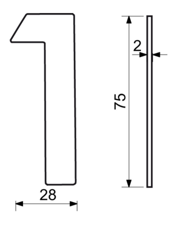 Edelstahlnummer im flachen „2D“-Design RICHTER RN.75L