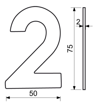 Edelstahlnummer im flachen „2D“-Design RICHTER RN.75L