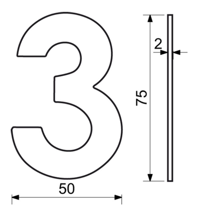 Edelstahlnummer im flachen „2D“-Design RICHTER RN.75L