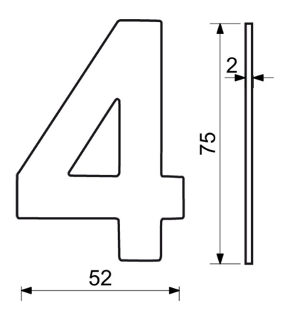 Edelstahlnummer im flachen „2D“-Design RICHTER RN.75L