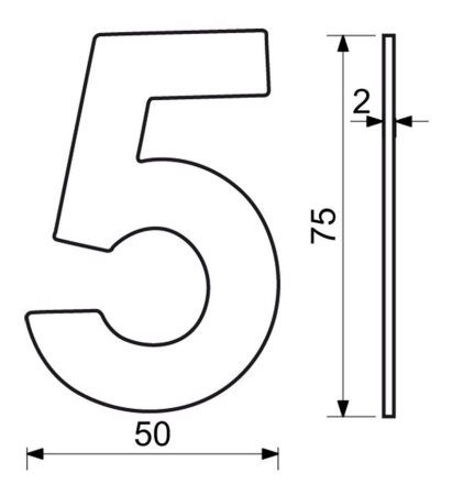 Edelstahlnummer im flachen „2D“-Design RICHTER RN.75L