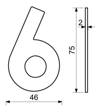 Edelstahlnummer im flachen „2D“-Design RICHTER RN.75L