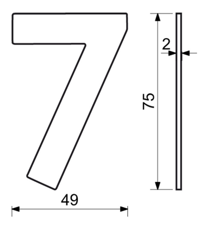 Edelstahlnummer im flachen „2D“-Design RICHTER RN.75L