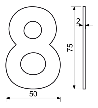 Edelstahlnummer im flachen „2D“-Design RICHTER RN.75L