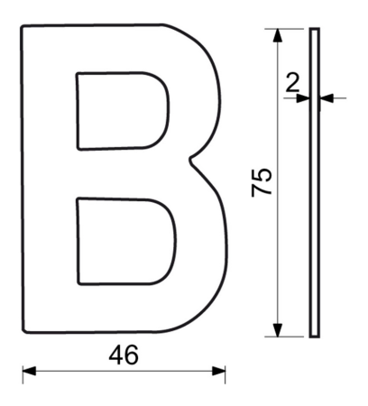 Edelstahlbuchstabe im flachen „2D“-Design RICHTER RN.75L