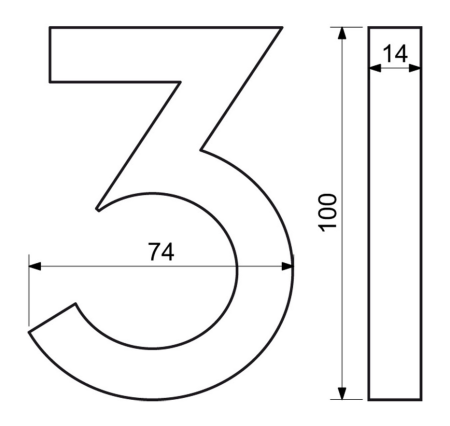 Hausnummer im „3D“-Design mit strukturierter Oberfläche RICHTER RN.100LV „3D“