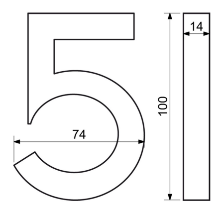 Hausnummer im „3D“-Design mit strukturierter Oberfläche RICHTER RN.100LV „3D“