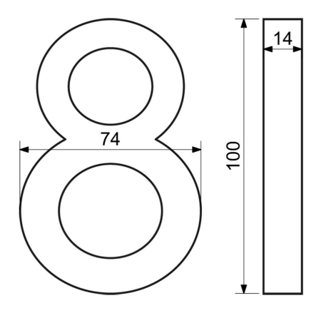 Hausnummer im „3D“-Design mit strukturierter Oberfläche RICHTER RN.100LV „3D“