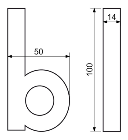 Hausbuchstabe im „3D“-Design mit strukturierter Oberfläche RICHTER RN.100LV