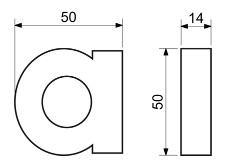 Hausbuchstabe im „3D“-Design mit strukturierter Oberfläche RICHTER RN.100LV