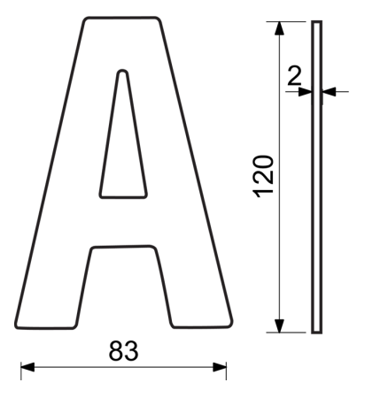 Hausbuchstabe RICHTER RN.120L (schwarz)