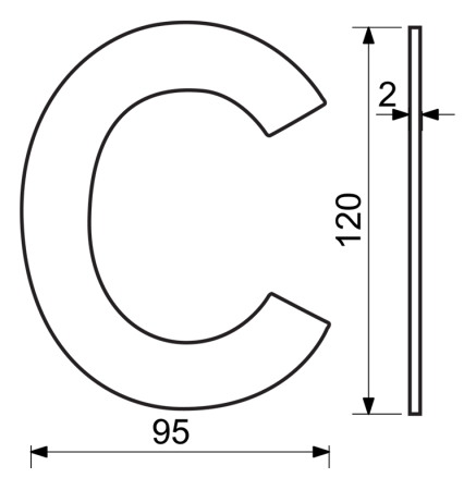 Hausbuchstabe RICHTER RN.120L (Edelstahl)