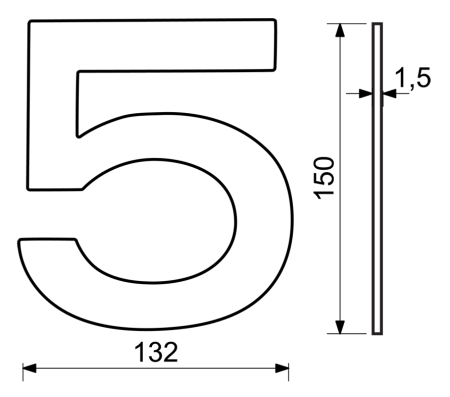 Hausnummer RICHTER RN.150L (Edelstahl)