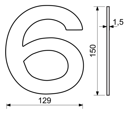 Hausnummer RICHTER RN.150L (Edelstahl)