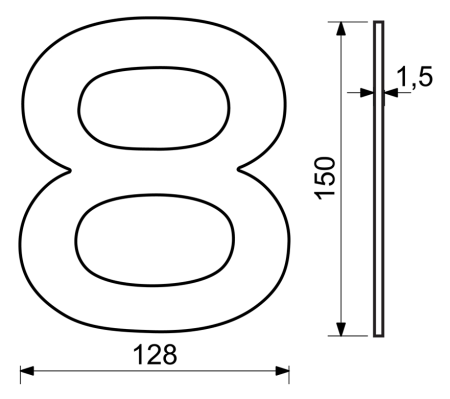 Hausnummer RICHTER RN.150L (Edelstahl)