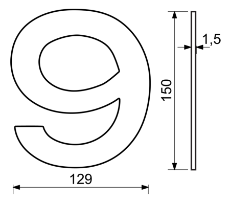 Hausnummer RICHTER RN.150L (Edelstahl)