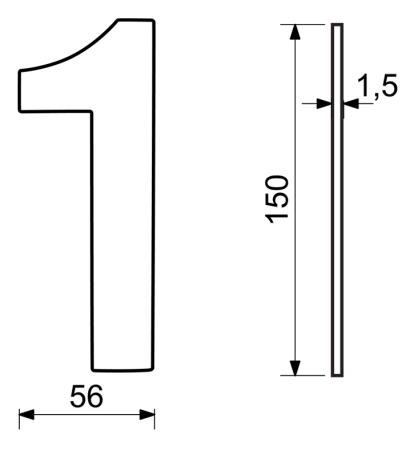 Hausnummer RICHTER RN.150L (Edelstahl)