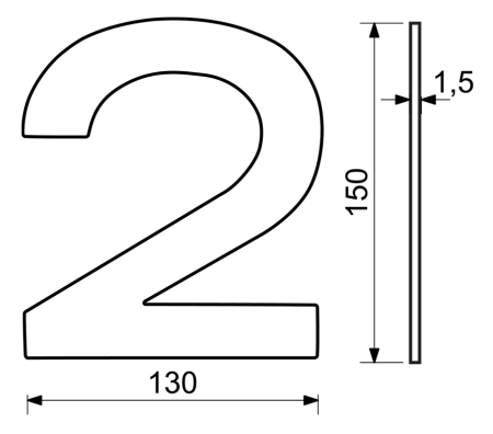 Hausnummer RICHTER RN.150L (Edelstahl)