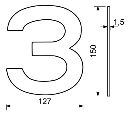 Hausnummer RICHTER RN.150L (Edelstahl)
