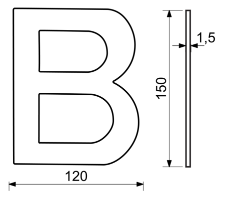 Hausbuchstabe RICHTER RN.150L (Edelstahl)